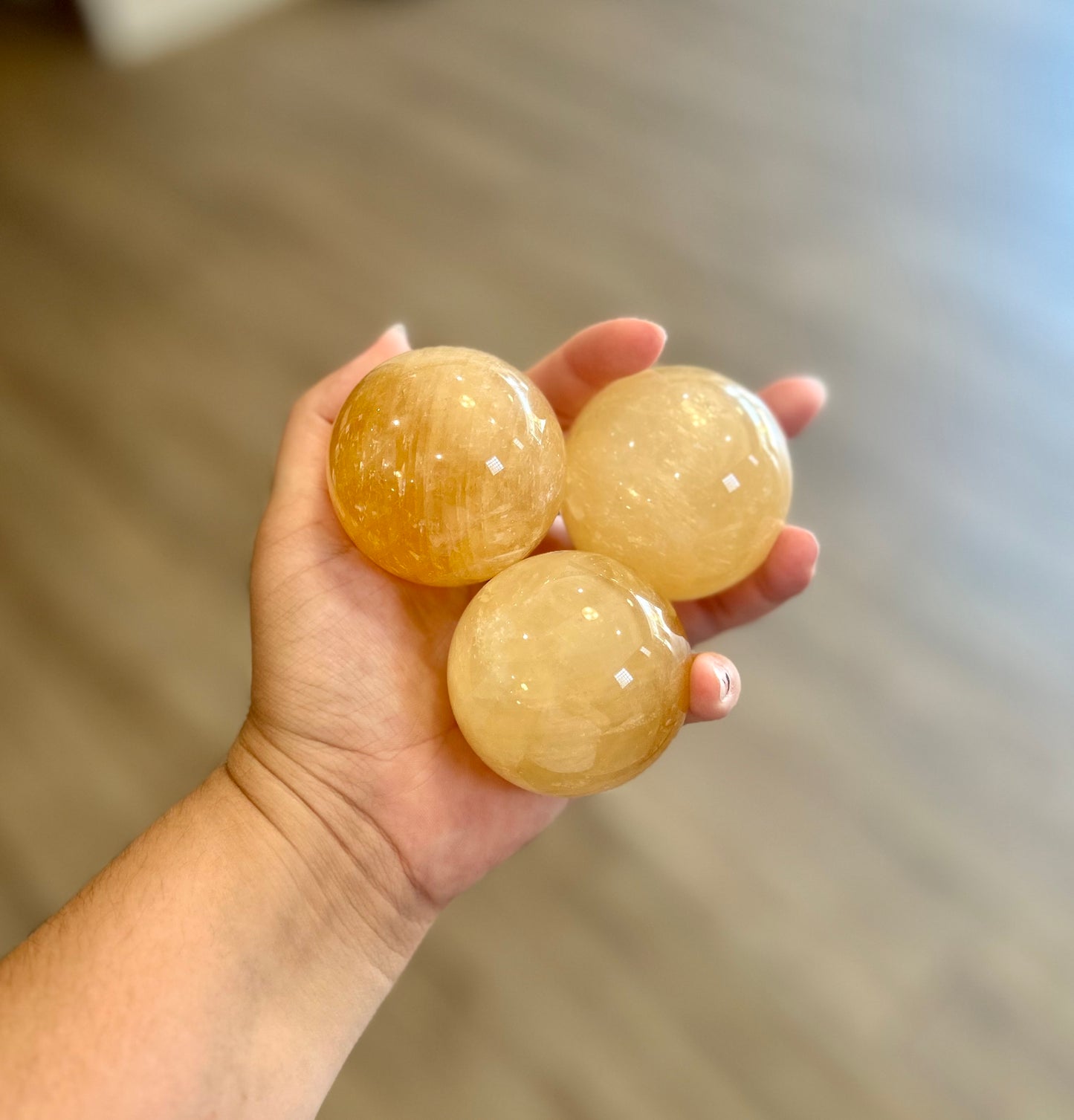 Honey Calcite Sphere