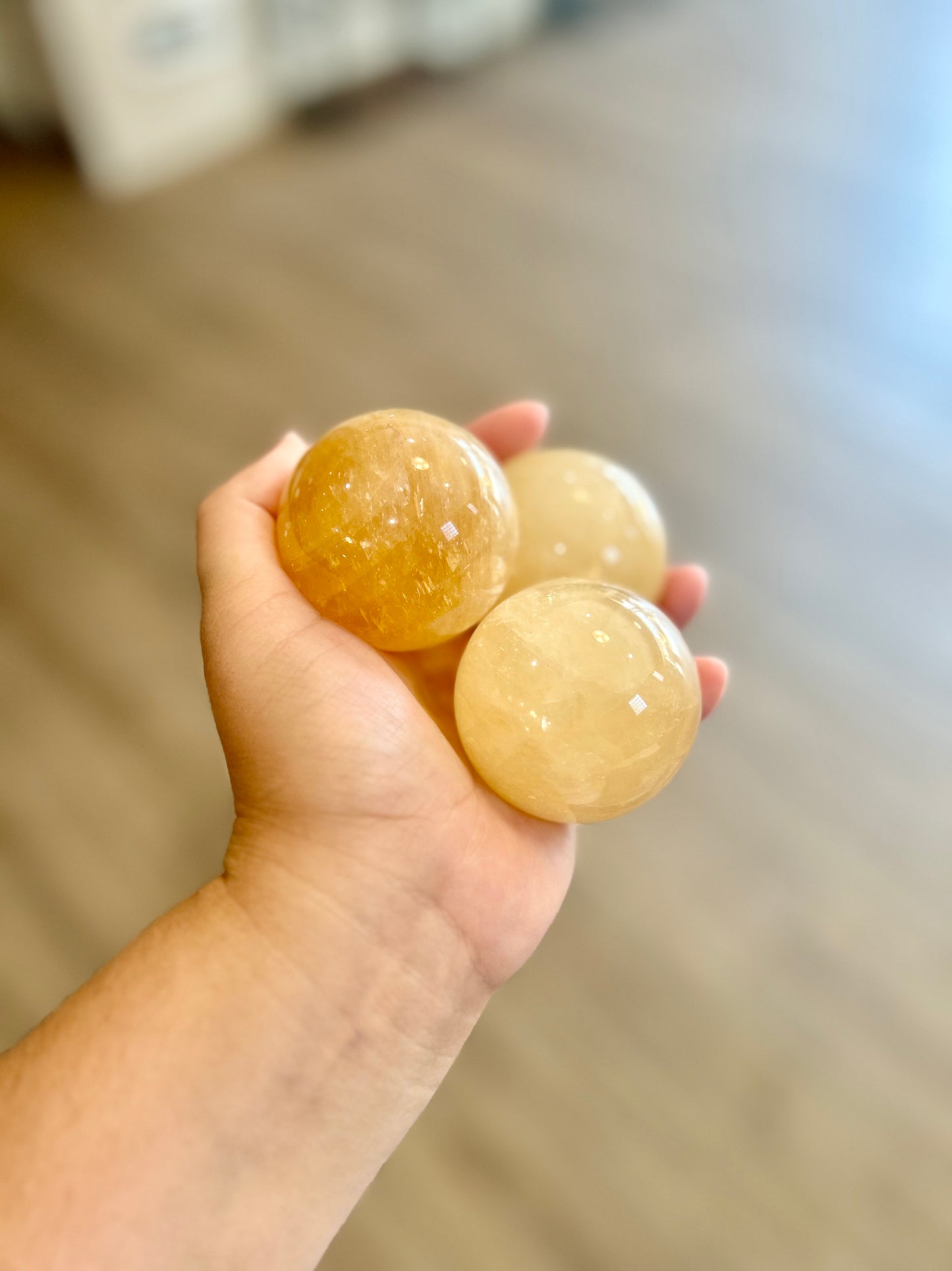Honey Calcite Sphere