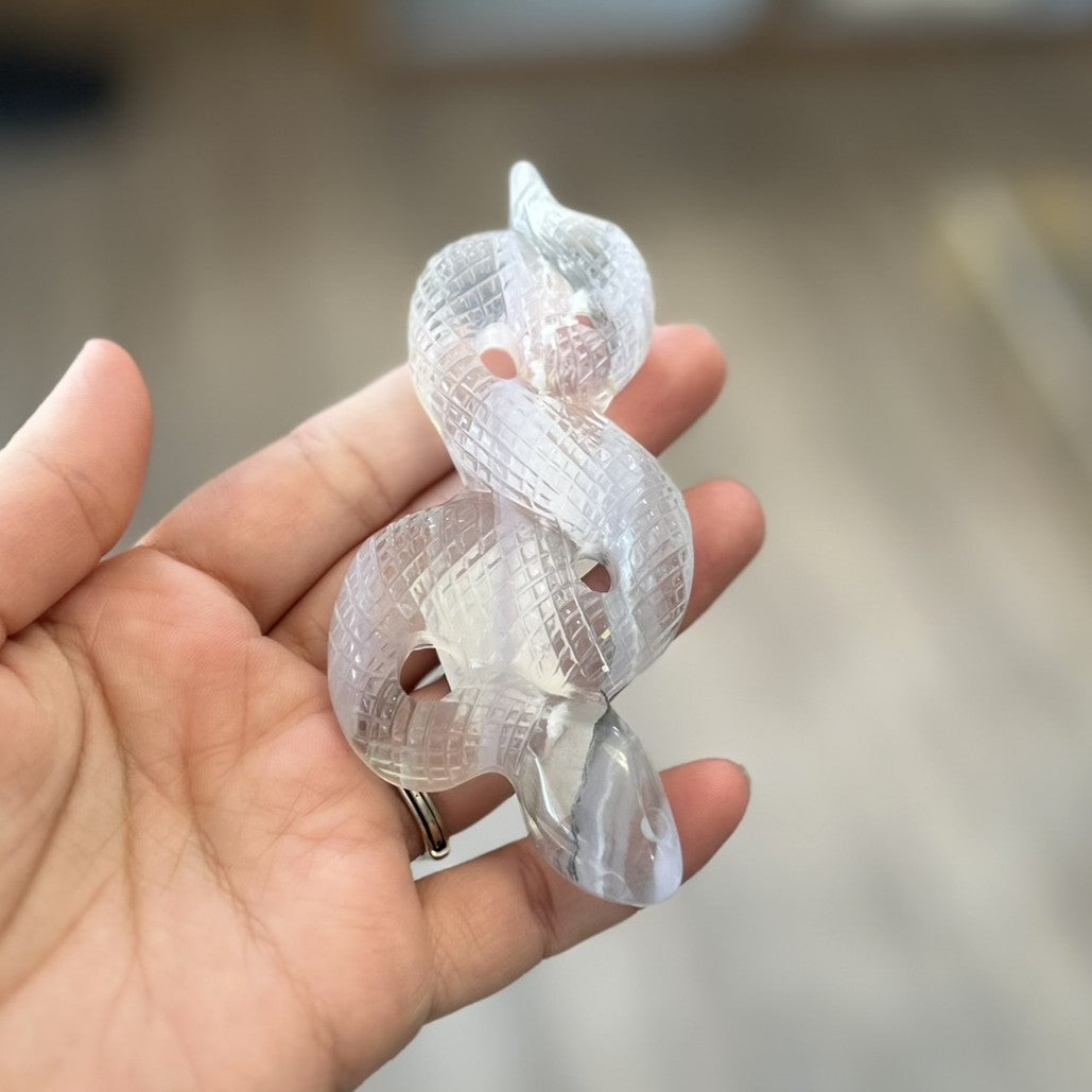Gemstone Snake Carving