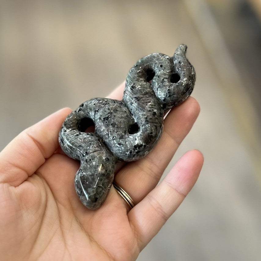 Gemstone Snake Carving