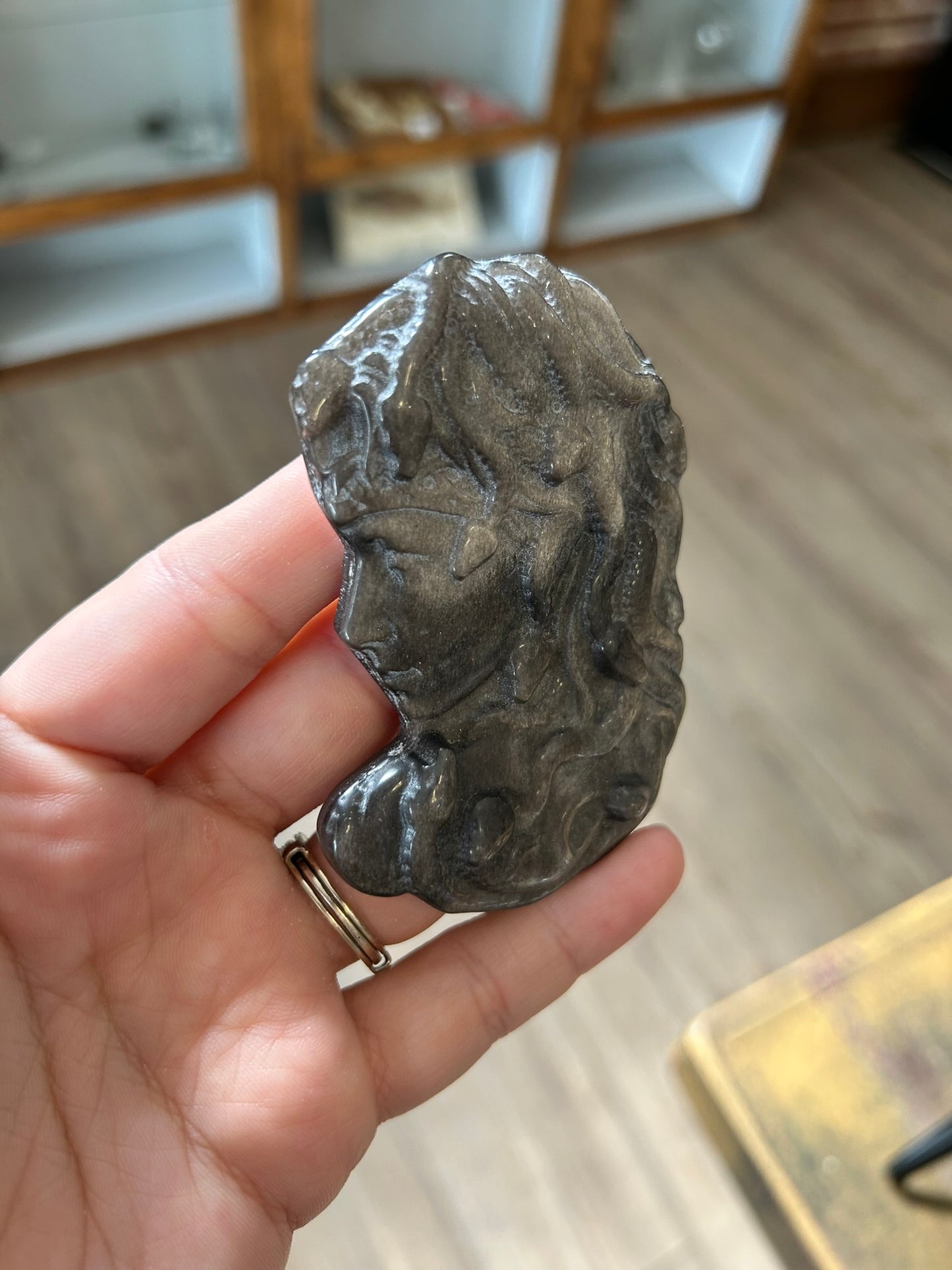 Obsidian Medusa Carving