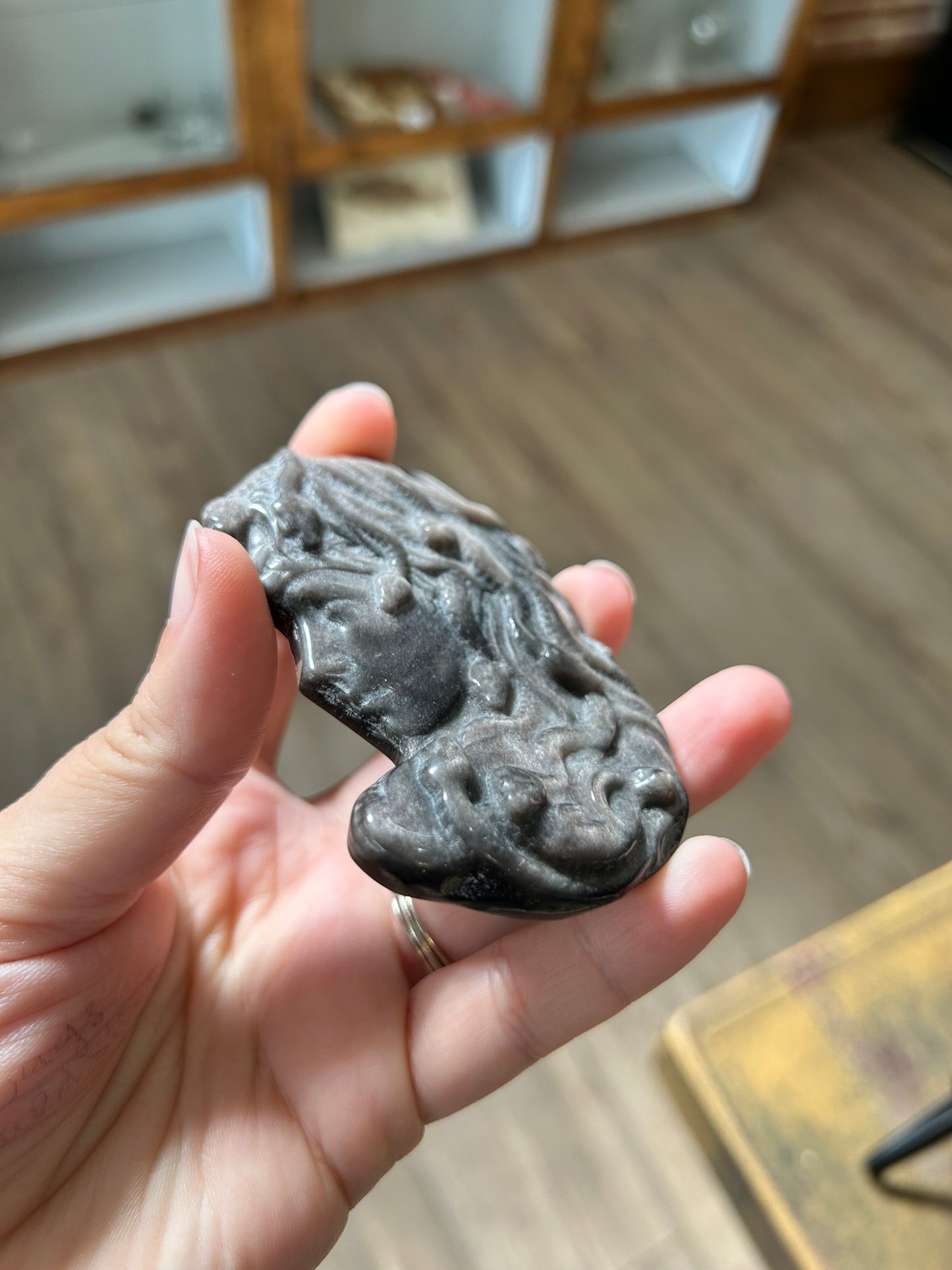 Obsidian Medusa Carving
