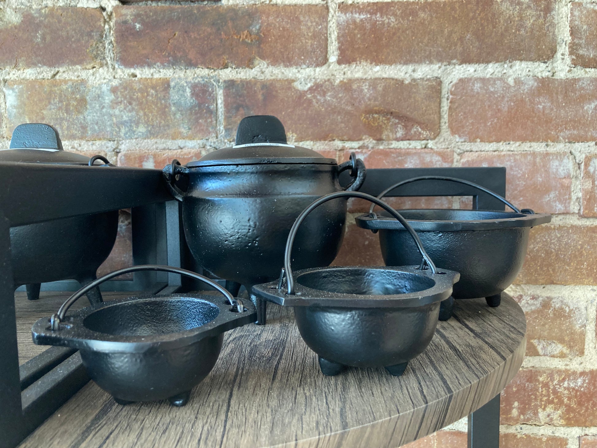 Cast Iron Deep small Cauldron Pan With Handle – Unique Antiques of