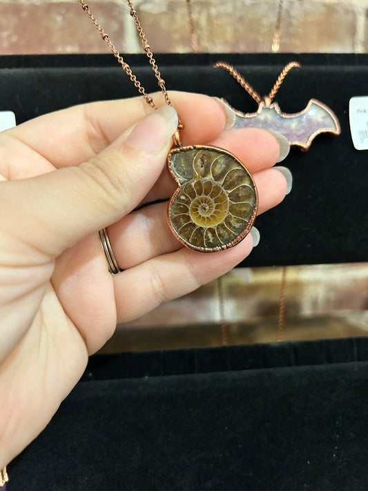 Ammonite Electroformed Necklaces