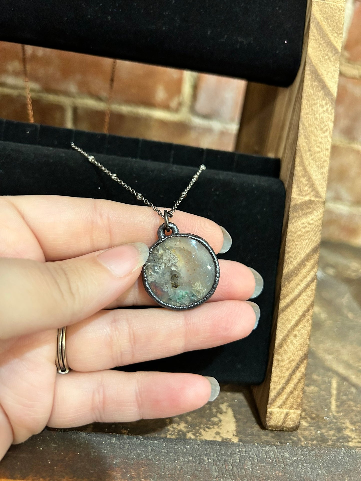 Chrysocolla Electroformed Necklace