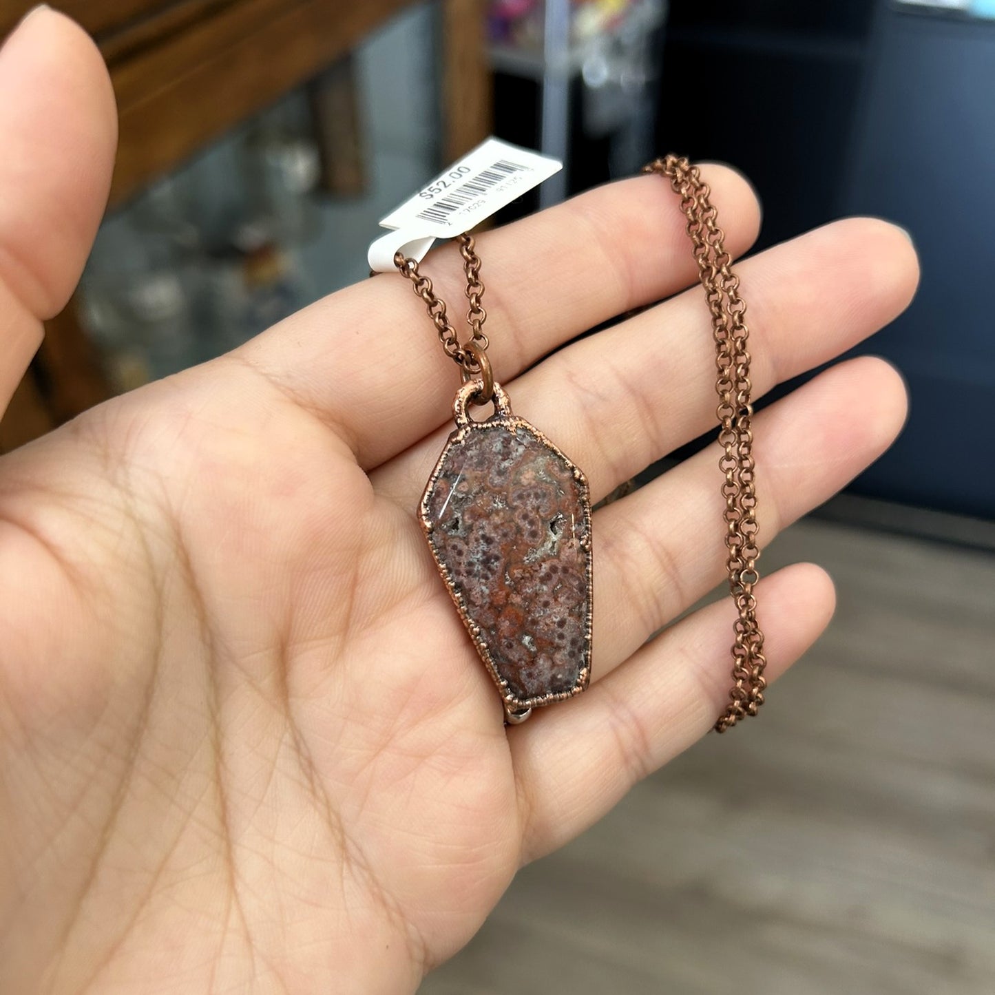 Ocean Jasper Coffin Necklace