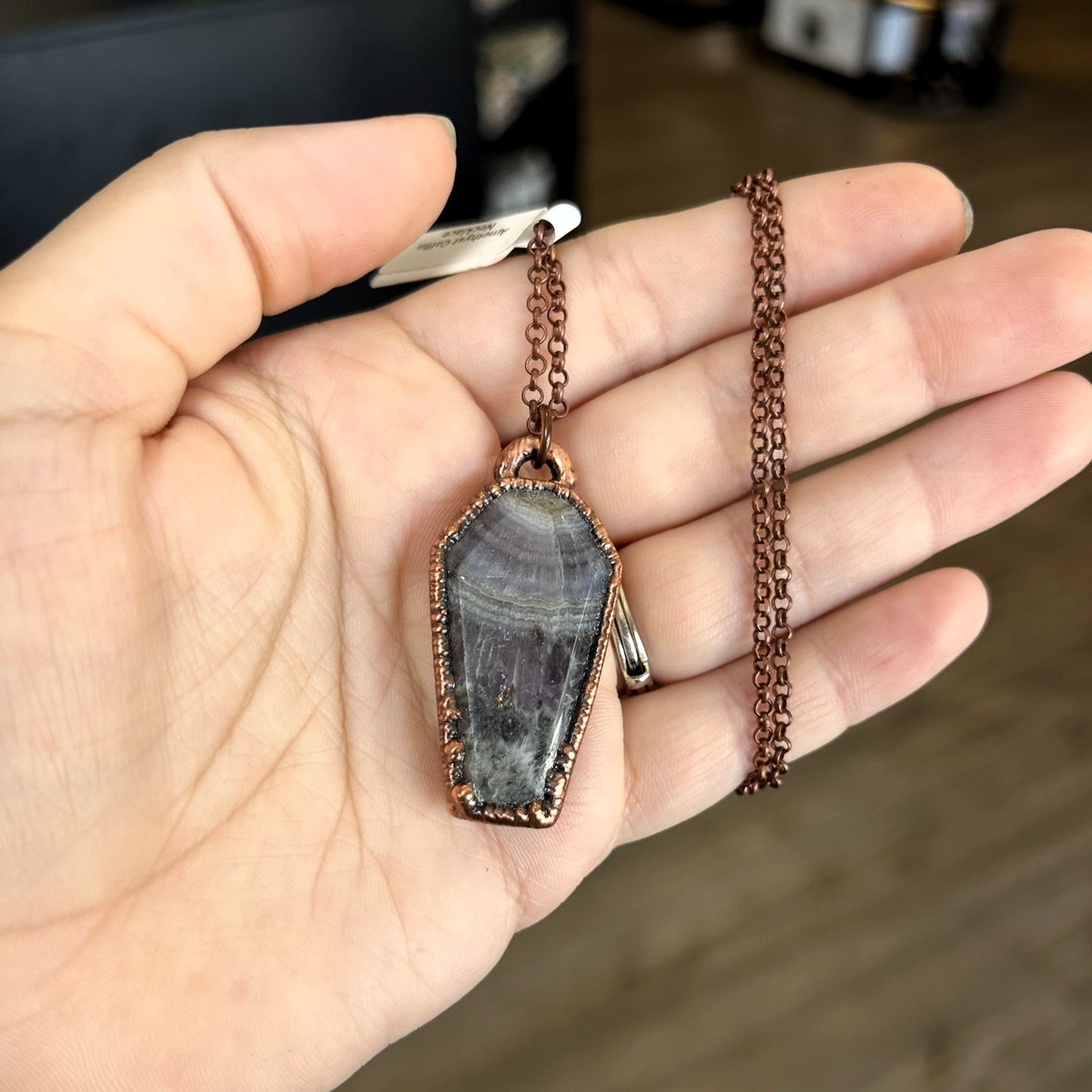 Amethyst Coffin Necklace