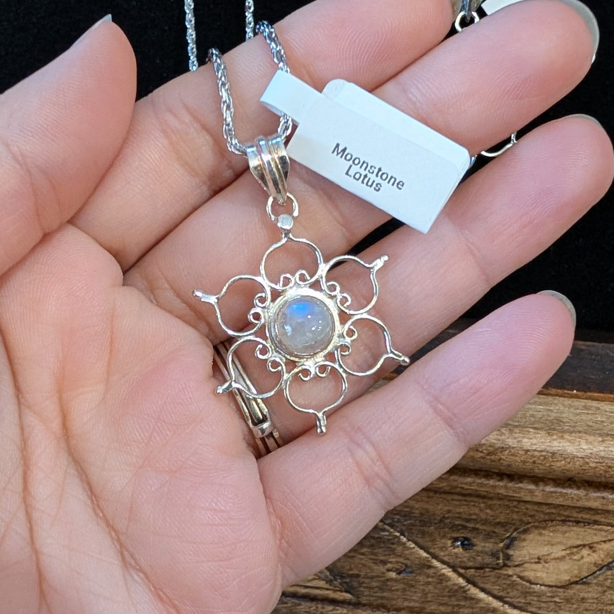 Gemstone Lotus Necklace