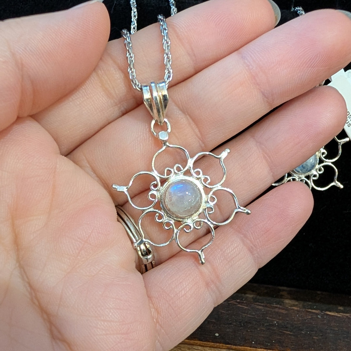 Gemstone Lotus Necklace