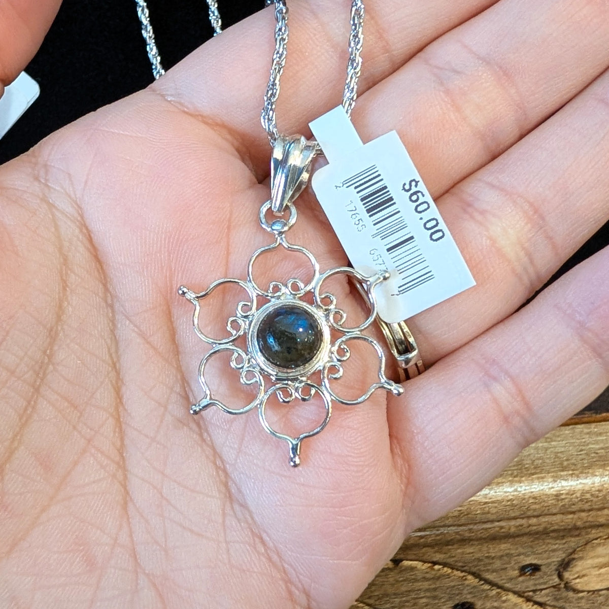 Gemstone Lotus Necklace